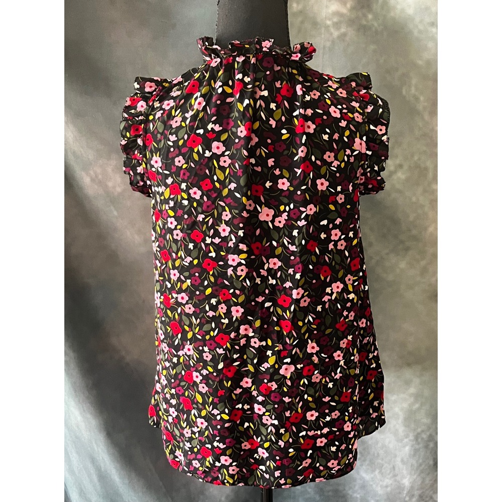 Kate Spade Boho‎ Floral Ruffle Neck Sleeveless Blouse Top Women's Size Small - Picture 5 of 7